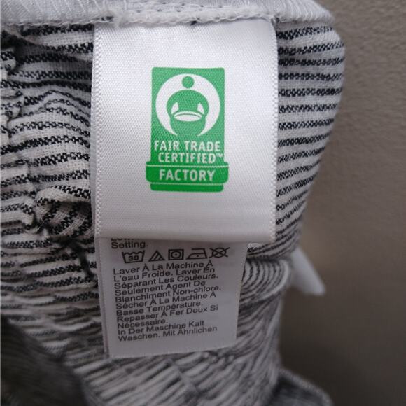 J. Crew Linen/Cotton Striped Drawstring Pinstripe Ankle Pants Black White SZ 12 - Picture 10 of 11